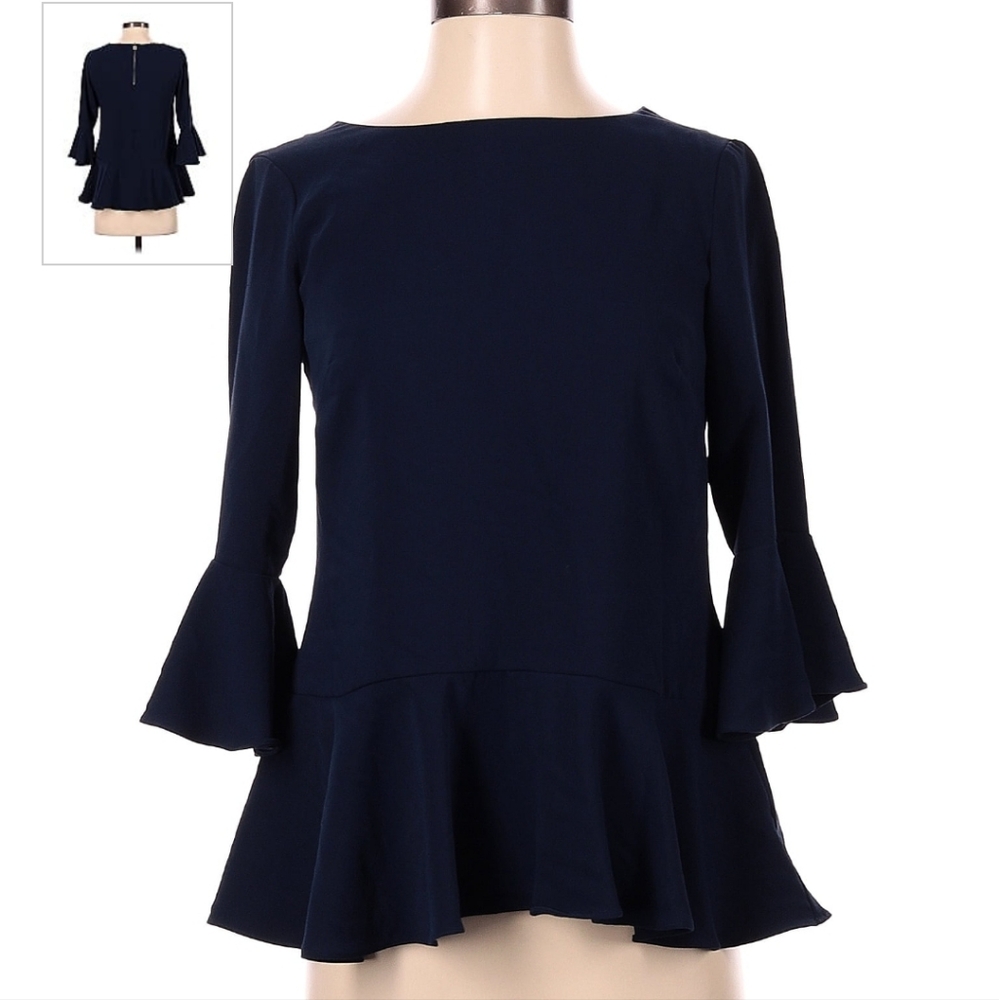 Sail to Sable 3/4 Bell sleeves Navy Blue Dress Shirt
